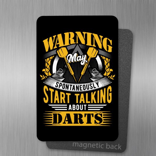 Funny Dart Warning - Kunst Fan Magnet