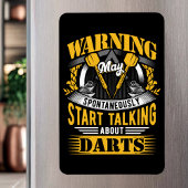 Funny Dart Warning - Kunst Fan Magnet