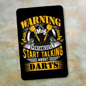 Funny Dart Warning - Kunst Fan Magnet