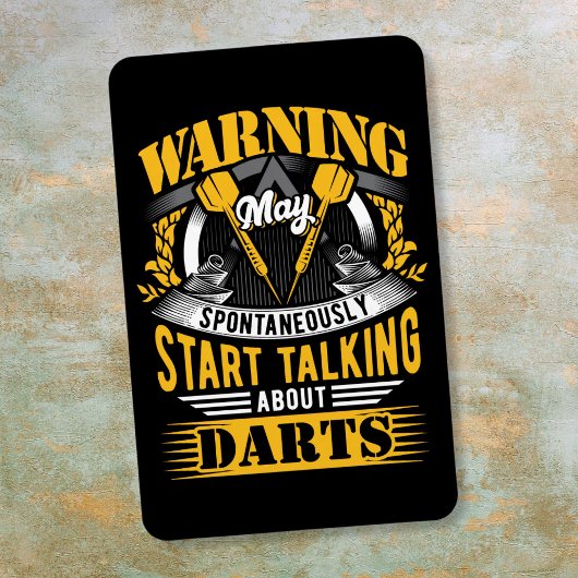 Funny Dart Warning - Kunst Fan Magnet