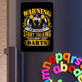 Funny Dart Warning - Kunst Fan Magnet