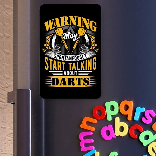Funny Dart Warning - Kunst Fan Magnet