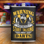 Funny Dart Warning Vinyl Wrapped Flask 8 oz. Flachmann