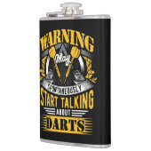Funny Dart Warning Vinyl Wrapped Flask 8 oz. Flachmann (Links)