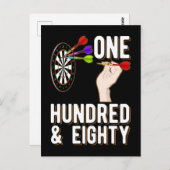 Funny Darts 180 Dart Player Postkarte (Vorne/Hinten)