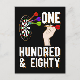 Funny Darts 180 Dart Player Postkarte