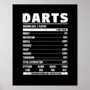 Funny Darts Ernährungsfakte Darts Player Fan Team Poster