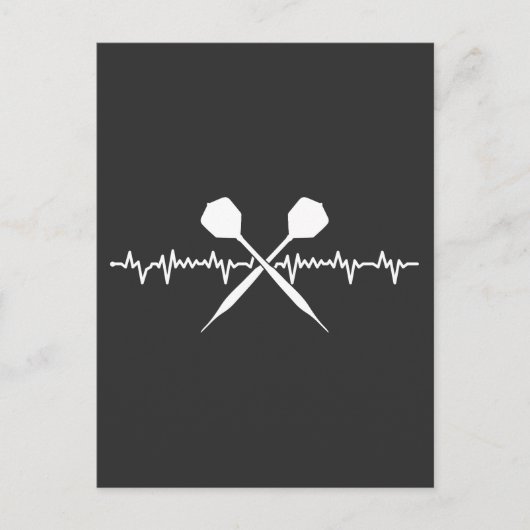 Funny Darts Heartbeat Phantastisch für Dart Enthus Postkarte (Vorderseite)