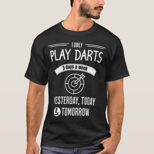 Funny Darts Player Design T-Shirt (Vorderseite)