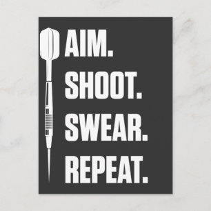 Funny Darts Problem Dartboard Fun Hobby Dart Playe Postkarte