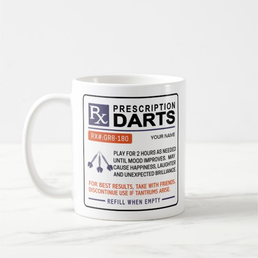 Funny Darts Tasse Prescription Design (Links)