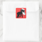 Funny Darwin Evolution Quadratischer Aufkleber (Tasche)