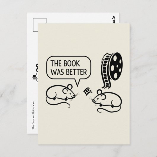 Funny das Buch war besser Mäuse Postkarte (Vorne/Hinten)