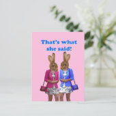 Funny, das ist es, was sie Text gesagt hat Postkarte (Stehend Vorderseite)