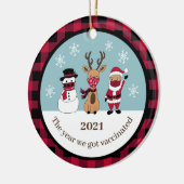 Funny das Jahr, das wir Got Buffalo Kariert Keramik Ornament (Links)