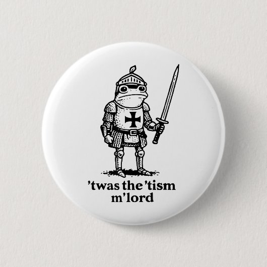 Funny das Tism Mlord Funny Meme Mittelalterliche M Button (Vorderseite)