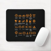 Funny Dashboard Icons Coffee Tasse Car Typ Car Lov Mousepad (Mit Mouse)