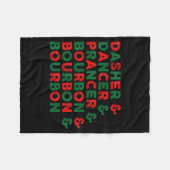 Funny Dasher Dancer Prancer &amp; Bourbon Christma Fleecedecke (Vorderseite (Horizontal))