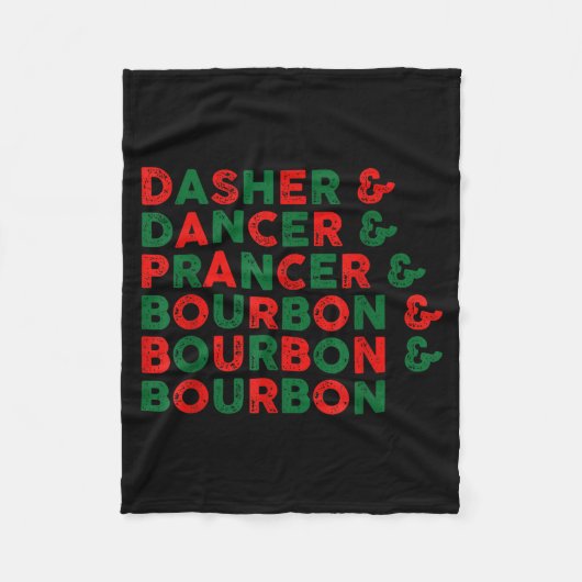 Funny Dasher Dancer Prancer &amp; Bourbon Christma Fleecedecke (Vorderseite)