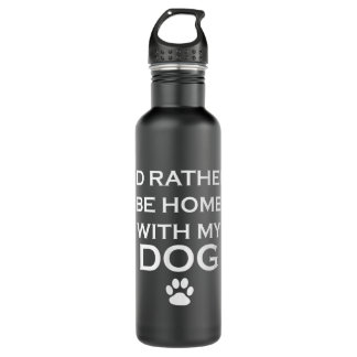 Funny, dass ich lieber mit meinem Hund Zuhause wär Edelstahlflasche