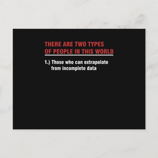 Funny Data Analyst Data Analysis Statistician Data Postkarte (Vorderseite)