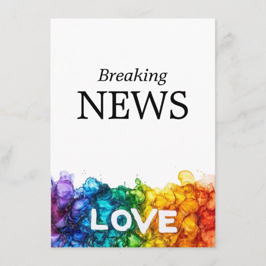 🌈 funny DATE Wedding change Painted With Love Begleitkarte (Vorderseite)