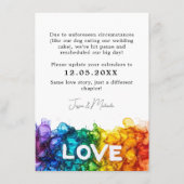 🌈 funny DATE Wedding change Painted With Love Begleitkarte (Rückseite)
