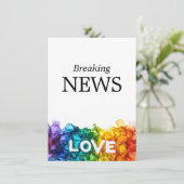 🌈 funny DATE Wedding change Painted With Love Begleitkarte (Stehend Vorderseite)