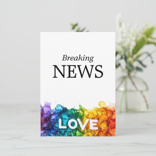 🌈 funny DATE Wedding change Painted With Love Begleitkarte (Stehend Vorderseite)