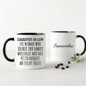 Funny Daughter In Law Quote Personalized Tasse