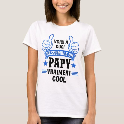 Funny Daumen nach Design, blauer Typografie, cool T-Shirt (Vorderseite)