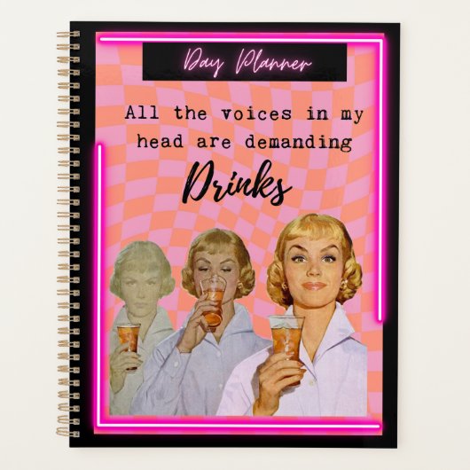 Funny Day Planner/Journal For Women Sassy-Drinks Planer (Vorderseite)