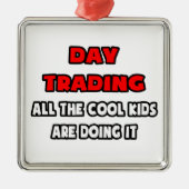 Funny Day Trading Shirts und Geschenke Silbernes Ornament (Vorne)