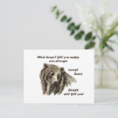 Funny De Motivierend Quotierbären bringen dich um Postkarte (Stehend Vorderseite)
