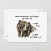 Funny De Motivierend Quotierbären bringen dich um Postkarte (Vorne/Hinten)