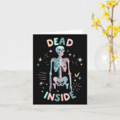 Funny Dead Inside Skeleton Lässig Halloween Graphi Karte (Gelbe Blume)