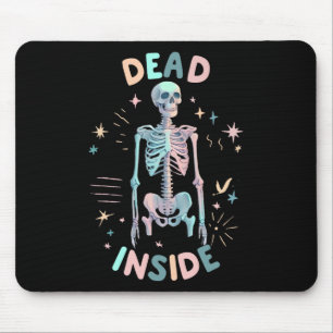 Funny Dead Inside Skeleton Lässig Halloween Graphi Mousepad