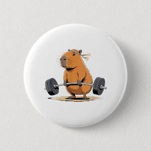 Funny Deadlift Capybara Niedliche Fitness Capybara Button