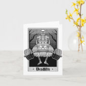 Funny Deadlifts Weightlifter Skeleton Halloween Gy Karte (Gelbe Blume)