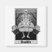 Funny Deadlifts Weightlifter Skeleton Halloween Gy Magnet (Vorne)
