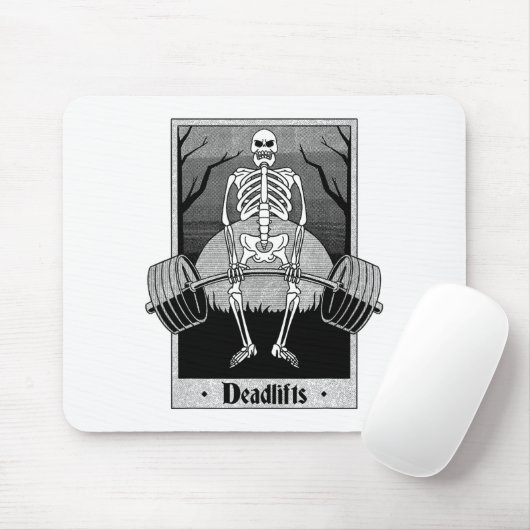 Funny Deadlifts Weightlifter Skeleton Halloween Gy Mousepad (Mit Mouse)