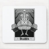 Funny Deadlifts Weightlifter Skeleton Halloween Gy Mousepad (Vorne)