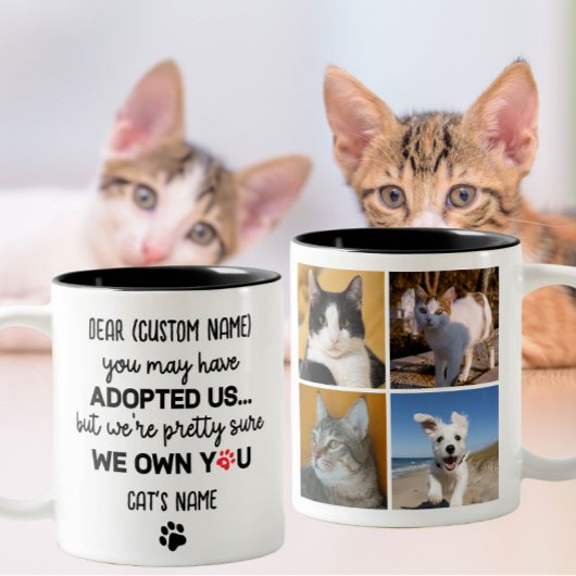 Funny Dear Cat Sprichwort, Custom 4 Cat's Foto & N Zweifarbige Tasse