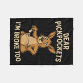 Funny Dear Ckckets I’m Broke Too Kangaroo  Fleecedecke (Vorderseite (Horizontal))