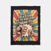 Funny Dear Dad Great Job We're Awesome Retro Fathe Fleecedecke (Vorderseite)
