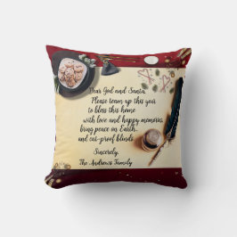 Funny "Dear God and Santa" Note and Quill Pen Kissen