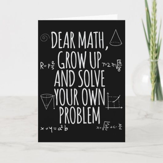 Funny Dear Math Grow Up Quote Problem Solver Karte (Vorderseite)