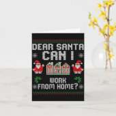 Funny Dear Santa Can I Work From Home Ugly Christm Karte (Gelbe Blume)