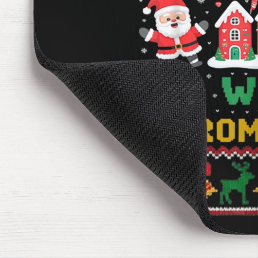 Funny Dear Santa Can I Work From Home Ugly Christm Mousepad (Ecke)