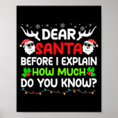 Funny Dear Santa I Can Explain Christmas For Kids Poster (Vorne)